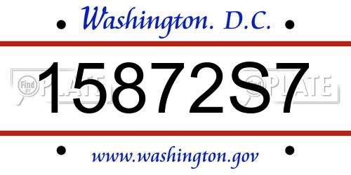 15872S7 District Of Columbia License Plate