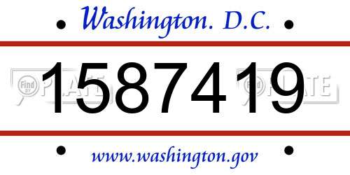1587419 District Of Columbia License Plate