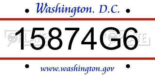 15874G6 District Of Columbia License Plate