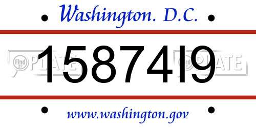 15874I9 District Of Columbia License Plate