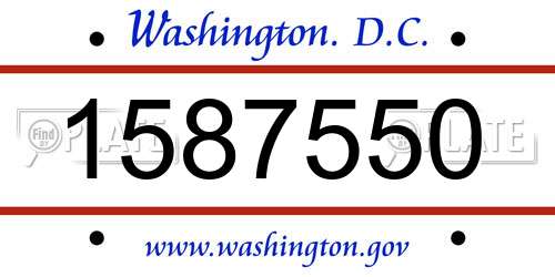 1587550 District Of Columbia License Plate