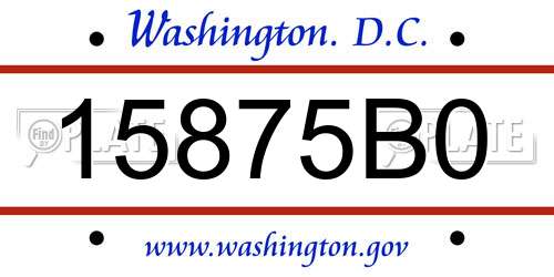 15875B0 District Of Columbia License Plate