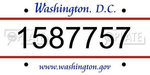 1587757 District Of Columbia License Plate