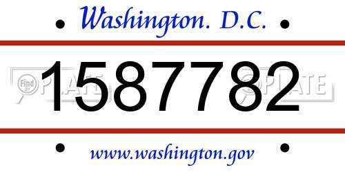 1587782 District Of Columbia License Plate