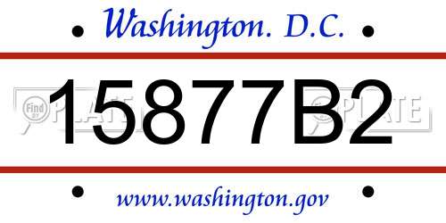 15877B2 District Of Columbia License Plate