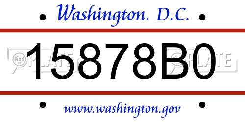 15878B0 District Of Columbia License Plate
