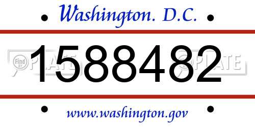 1588482 District Of Columbia License Plate