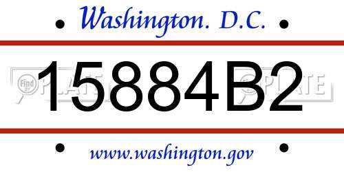 15884B2 District Of Columbia License Plate
