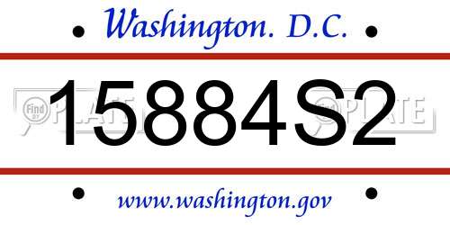 15884S2 District Of Columbia License Plate