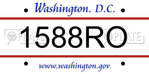 1588RO District Of Columbia License Plate