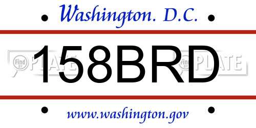 158BRD District Of Columbia License Plate