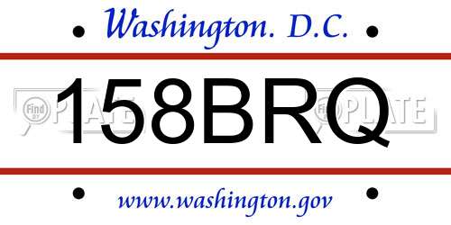 158BRQ District Of Columbia License Plate