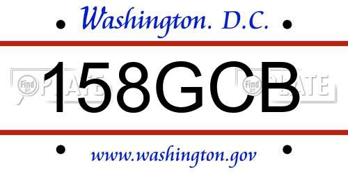 158GCB District Of Columbia License Plate