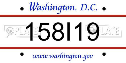 158I19 District Of Columbia License Plate