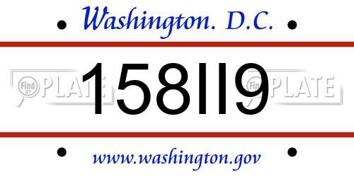 158II9 District Of Columbia License Plate