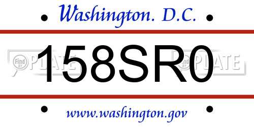 158SR0 District Of Columbia License Plate