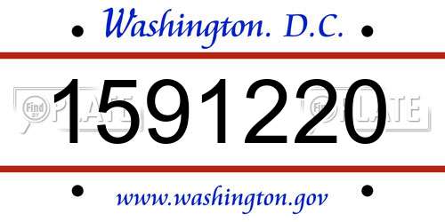 1591220 District Of Columbia License Plate