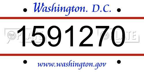 1591270 District Of Columbia License Plate