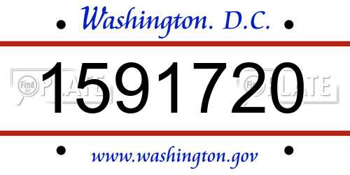 1591720 District Of Columbia License Plate
