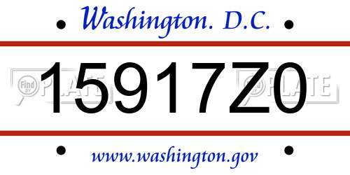 15917Z0 District Of Columbia License Plate