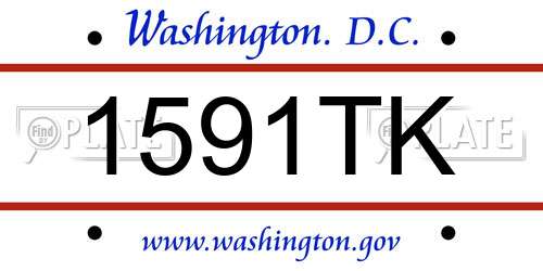 1591TK District Of Columbia License Plate