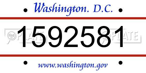 1592581 District Of Columbia License Plate