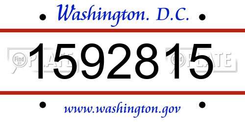 1592815 District Of Columbia License Plate