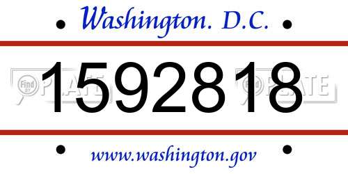 1592818 District Of Columbia License Plate