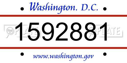 1592881 District Of Columbia License Plate