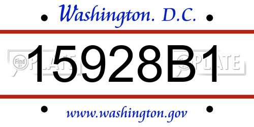 15928B1 District Of Columbia License Plate