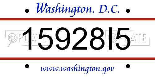 15928I5 District Of Columbia License Plate