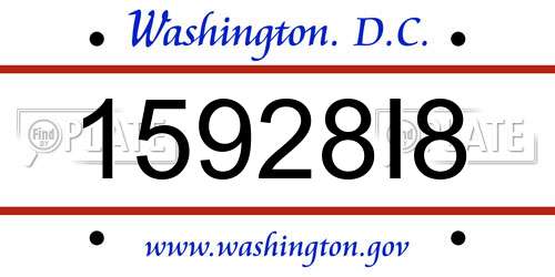 15928I8 District Of Columbia License Plate