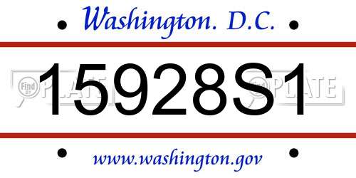 15928S1 District Of Columbia License Plate