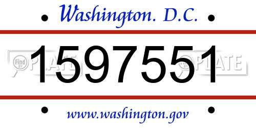 1597551 District Of Columbia License Plate