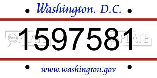1597581 District Of Columbia License Plate