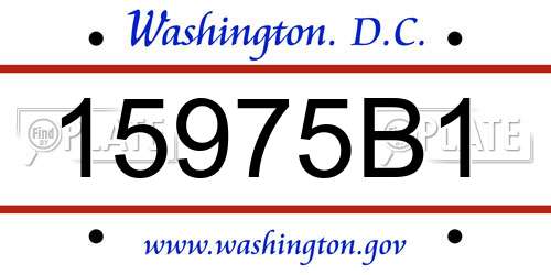 15975B1 District Of Columbia License Plate
