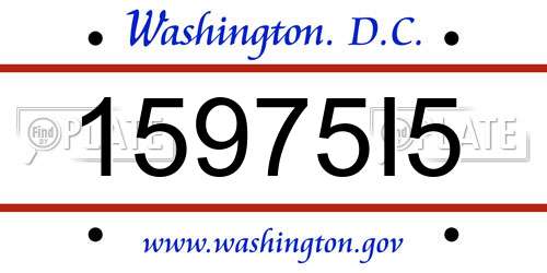 15975I5 District Of Columbia License Plate