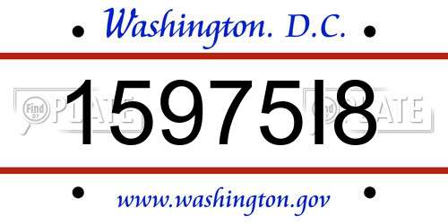 15975I8 District Of Columbia License Plate