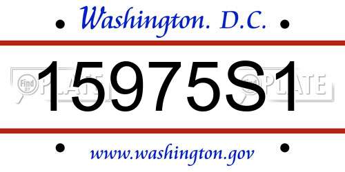15975S1 District Of Columbia License Plate
