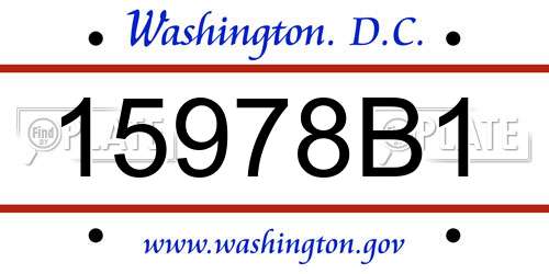 15978B1 District Of Columbia License Plate