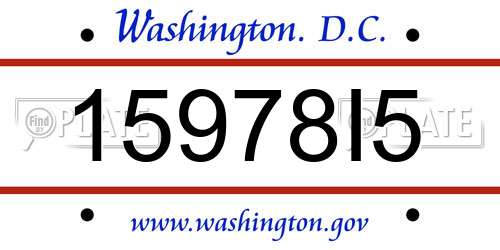 15978I5 District Of Columbia License Plate