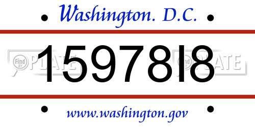 15978I8 District Of Columbia License Plate