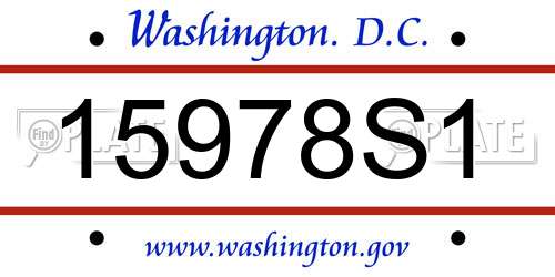 15978S1 District Of Columbia License Plate