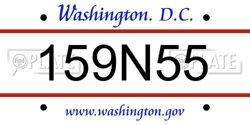 159N55 District Of Columbia License Plate