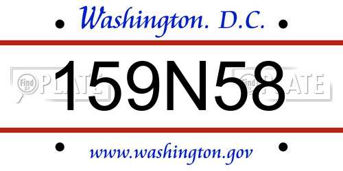 159N58 District Of Columbia License Plate