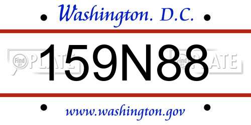 159N88 District Of Columbia License Plate