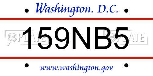 159NB5 District Of Columbia License Plate