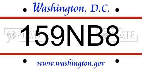 159NB8 District Of Columbia License Plate