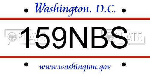 159NBS District Of Columbia License Plate