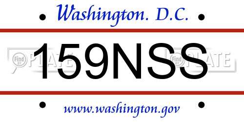 159NSS District Of Columbia License Plate
